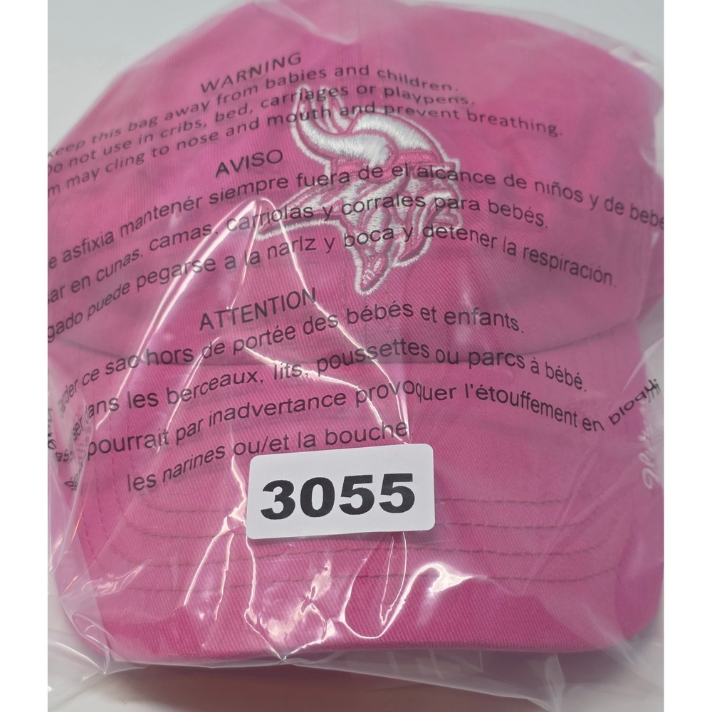 '47 Brand Minnesota Vikings Strapback Hat Womens Pink NFL Embroidered Cap - Picture 10 of 10